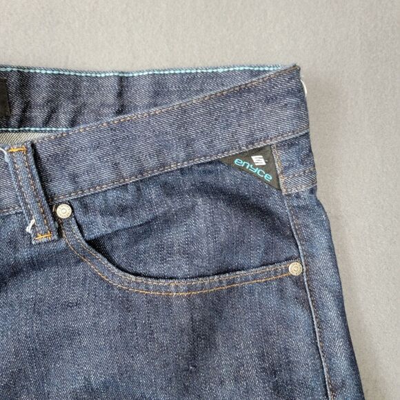 Vintage Y2K Enyce‎ Jeans 44/32 Embroidered Baggy Wide Leg Skater Hip Hop Style - Picture 7 of 10